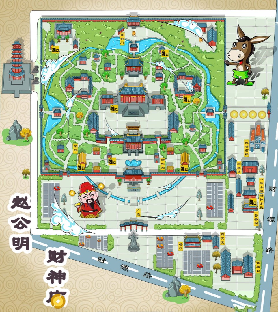 邓州寺庙类手绘地图